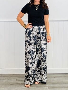 Jade by Jane/L/Wide Leg/Black/Grey/Animal Boho/Avant-Garde/Artistic/NWOT